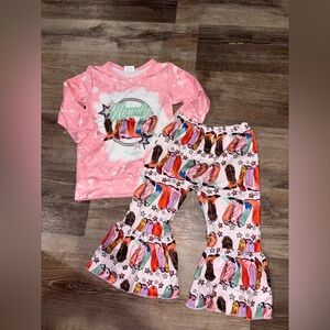 Pink Kids set with Boot Print